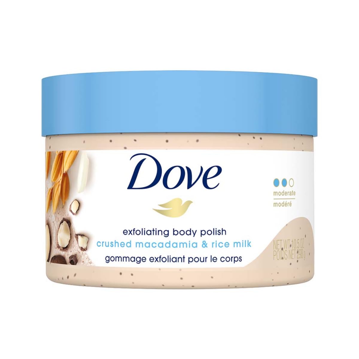 Dove body scrubs exfoliating body scrub crushed macadamia & rice milk