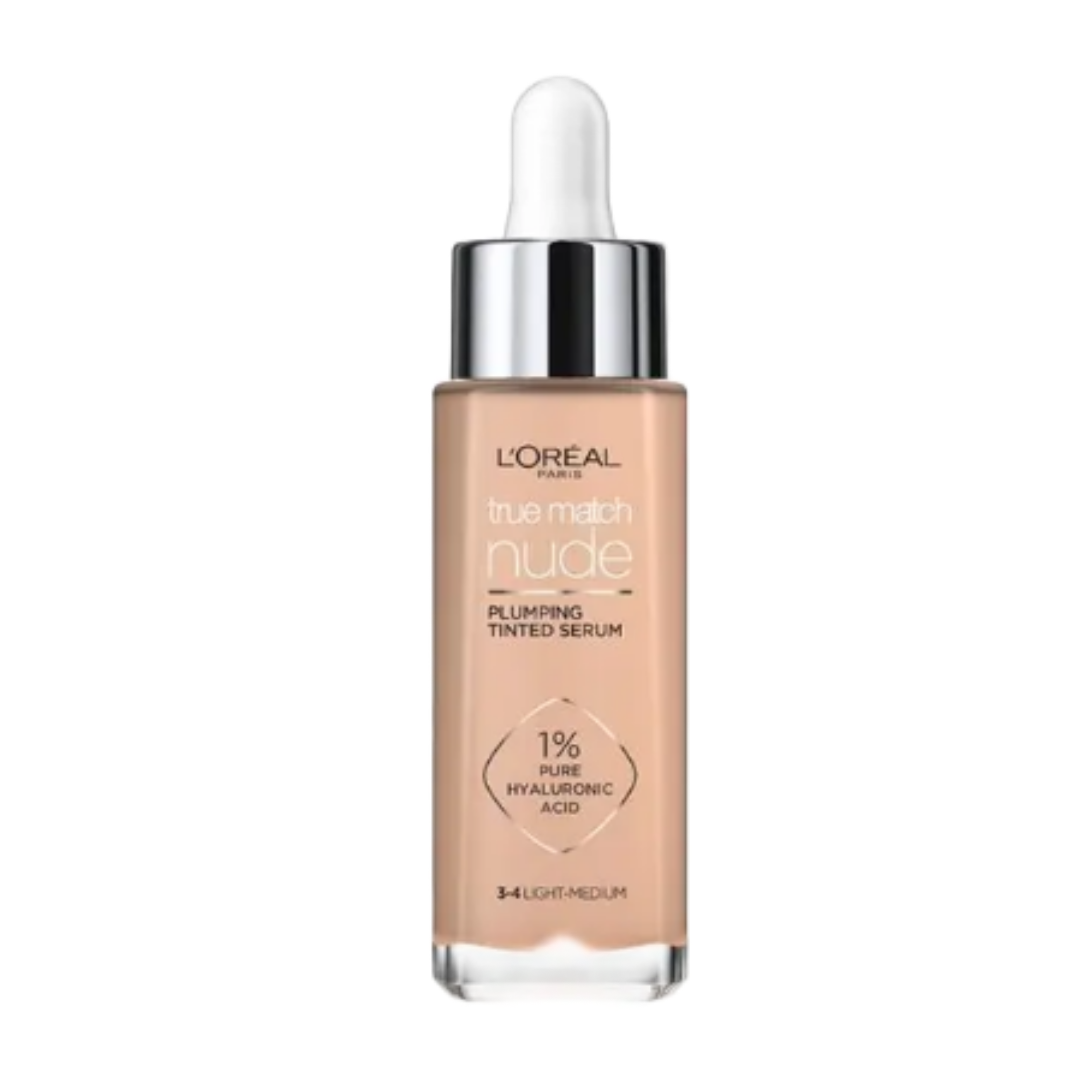 L'Oreal Paris True Match Nude Plumping Tinted Serum Foundation shade 3-4 Medium
